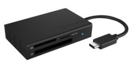 IB-CR401-C3, Memory Card Reader, External, Number of Slots 3, USB-C 3.0, Black, ICY BOX