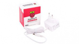 KSA-15E-051300-HX, EU, WHITE, Raspberry Pi - Charger, 5V, 3A, USB Type-C, EU Plug, White, Raspberry