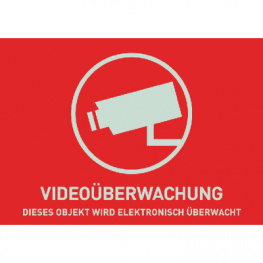 AU1321, Sticker "VideoUberwachung" GER 74 x 52.5 mm, ABUS