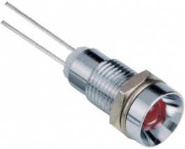 2692.8321, Индикат.лампа: LED; вогнутый; красный; 24ВDC; Oотв: O8мм; латунь, Mentor