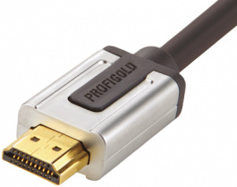 PROV1205, HDMI cable with Ethernet 5 m Black-Silver, PROFIGOLD
