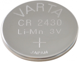 CR2430, Button cell battery,&nbsp;&nbsp;Lithium Manganese Dioxide, 3 V, 300 mA, Varta