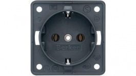 841852505, Wall Outlet INTEGRO 1x DE Type F (CEE 7/3) Socket Flush Mount 16A 250V Anthracit, Berker