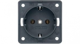 841852505, Wall Outlet INTEGRO 1x DE Type F (CEE 7/3) Socket Flush Mount 16A 250V Anthracite, Berker