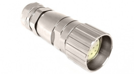 PXMBNI23FBF19ASC, Разъем: M23; вилка; PIN:19; "мама"; пайка; на провод; прямой; 8А, Bulgin
