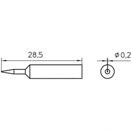 XNT 1S, Soldering tip Round shape narrow 0.2 mm, Weller