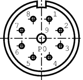 99 4603 00 09, Appliance plug, 9-pin 623 Poles=9 Male, Binder