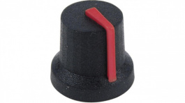 FC72602S, Rotary Knob 11 x 15 mm Black / Red, Cliff