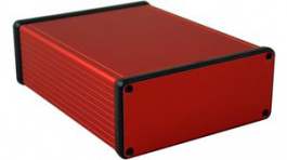 1455Q1601RD, Extruded Enclosure, Red, 125 x 160 x 52 mm, Aluminium, 1455, Hammond