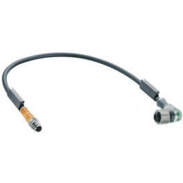 RSMV 3-RKWT/LED A 4-3-224/1 M, Connecting cable M12 (90deg) Coupling M8 Plug 1 m, Lumberg Automation (Belden brand)