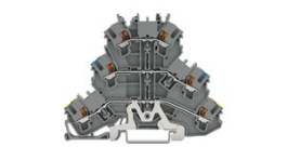 2202-3217, Terminal Block, PE/N/L, Cage Clamp, 6 Poles, 500V, 22A, 1 ... 2.5mm², Grey, Wago