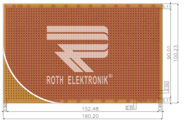 RE100-HP, Лабораторная карта FR4 эпоксидная смола, Roth Elektronik