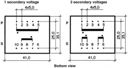 EI382 1191, PCB transformer 4.5 VA 12 VAC (1x), Hahn