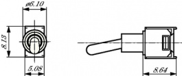 2A21-N2F2PCAE, Subminiature Toggle Switch, On-On, Soldering Pins, Straight, Eledis
