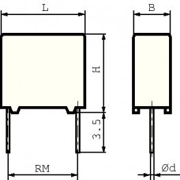 BFC233620154E3, X2 capacitor, 150 nF, 275 VAC, Vishay BC Components