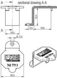 7427713, Mounting clip, "STAR-CLIP", WURTH Elektronik