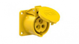 313-4F6, CEE Socket 3P 4mm² 16A IP54 110V Yellow, PC Electric