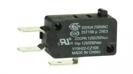 V15H22-CZ100, Микропереключатель; без рычага; SPDT; 22A/250ВAC; ON-(ON); 1; IP40, Honeywell