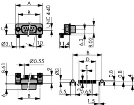 DTS37SYCSMD/2UN, D-Sub socket SMD 37P, Deltron swiss