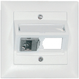 185763, Feller Edizio Due 2 x flush-fitted socket with frame, Datwyler Cables