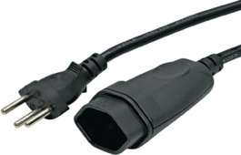 0302155, Extension cables CH Type 12 CH Type 13 Black, Steffen