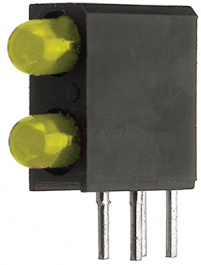 L-7104MD/2YD, LED; в корпусе; желтый; 3мм; Кол-во диод: 2; 20мА; 40°; 2,1?2,5В, Kingbright