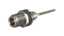 24 N-50-3-51/19- NE, RF Connector, N-Type, Brass/Stainless Steel, Socket, Straight, 50Ohm, Solder Terminal, Huber+Suhner