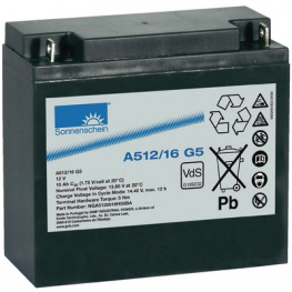 A512/16,0 G5, Lead-Acid Battery, 12 V 16 Ah, Exide