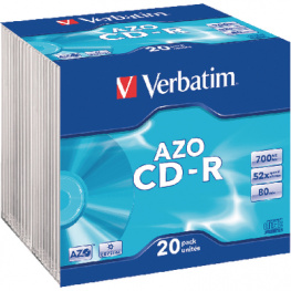 43322, CD-R 700 MB Slim case of 20, Verbatim