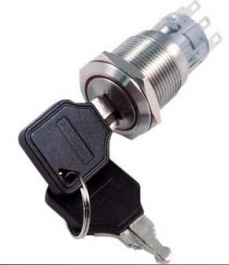 RND 210-00421, Anti-Vandal Key Lock Switch, 45°, IP40 / IK02, RND Components