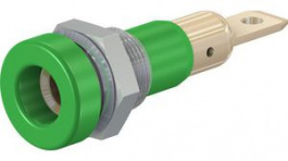 23.0190-25, Panel Mount Socket 4mm Green 25A 30V Gold-Plated, Staubli (former Multi-Contact )