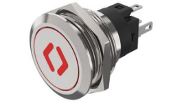 82-6151.1A14.B006, Illuminated Pushbutton 1CO, IP65/IP67, LED, Red, Momentary Function, EAO