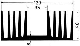 KS120.9-50E, Heat sink 50 mm 1.6 K/W @ 25 W black anodised, Austerlitz