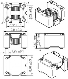 744272121, Ferrite SMD 2.5 A 0.025 Ohm 10 x 8.7 x 6.5 mm, WURTH Elektronik