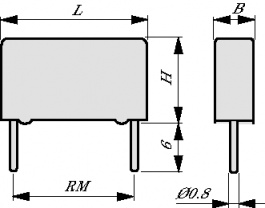 B32674D4335K000, Capacitor, radial 3.3 uF ±10% 450 VDC / 275 VAC, TDK-Epcos