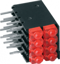 2816.2004, LED; в корпусе; красный; 1,8мм; Кол-во диод: 8; 20мА; 70°; 1?5мкд, Mentor