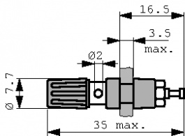 MPK 1 RED, Binding post diam. 2 mm red, SKS Kontakttechnik