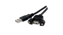 USBPNLAFAM1, Panel Mount USB Cable USB-A Plug - USB-A Socket 305mm USB 2.0 Black, StarTech.com