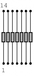 4114R-1-103LF, Fixed Resistor Network 10 kOhm&nbsp;&nbsp;±&nbsp;&nbsp;2 %, Bourns