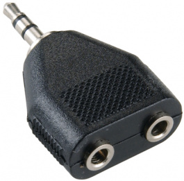 VAP424, Headphone splitter 1x jack plug, stereo male 3.5 mm - 2x jack socket, stereo fem, Bandridge