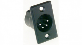 AC4MPNZB, XLR, Receptacle, 4 Poles AC Soldering Cups Black, Amphenol