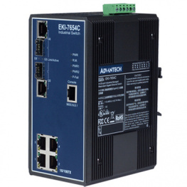 EKI-7654C, Управляемый коммутатор Ethernet, порты 4+2G 4x 10/100 RJ45 2x 10/100/1000 RJ45/SFF (Mini-GBIC) Combo, Advantech