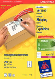 L7173B-100, Parcel labels, 100 sheets/1.000 labels, 99.1 x 57 mm, White, Zweckform