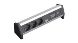 339.1006, Desk Outlet DESK 1 3x DE Type F (CEE 7/3) Socket/2x RJ45/USB/GST18i3 Socket - GST18i3 Plug, Bachmann