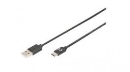 AK-300148-040-S, Cable USB-A Plug - USB-C Plug 4m Black, DIGITUS