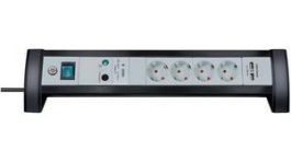 1156350514, Outlet Strip 4 Schuko Type F Black CEE 7/4, Brennenstuhl