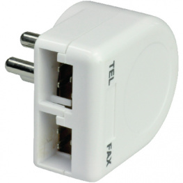 SZ25/WT, Adapter for Fax/Tel. 4-pin - 2xA6, Maxxtro