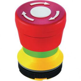 1.30.273.001/2200, Actuator Emergency stop pushbutton, transparent lens 22 mm red, RAFI