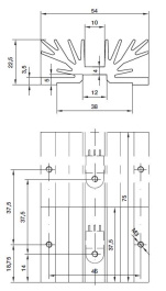 KL-108/75/SW, Радиатор: штампованный; ребристый; TO220; черный; L: 75мм; W: 54мм, Seifert electronic
