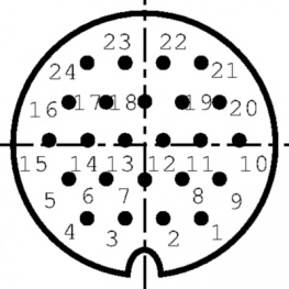 99 0739 00 24, Appliance plug, 24-pin 694 Poles=24 Male, Binder
